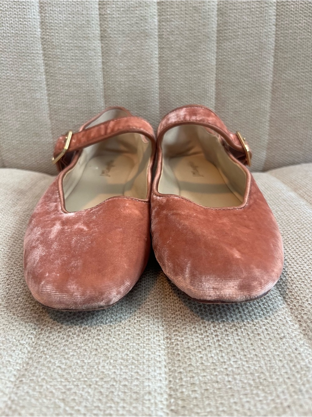J McLaughlin Macayle pink velvet square toe Maryjane flats sz 7.5 - Picture 2 of 7